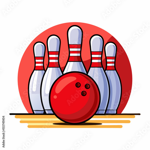 bowling ball and pins