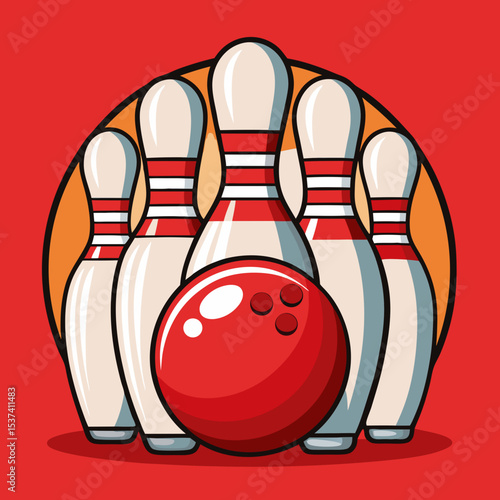 bowling ball and pins