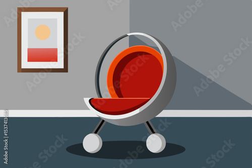 3d render of a chair with sign