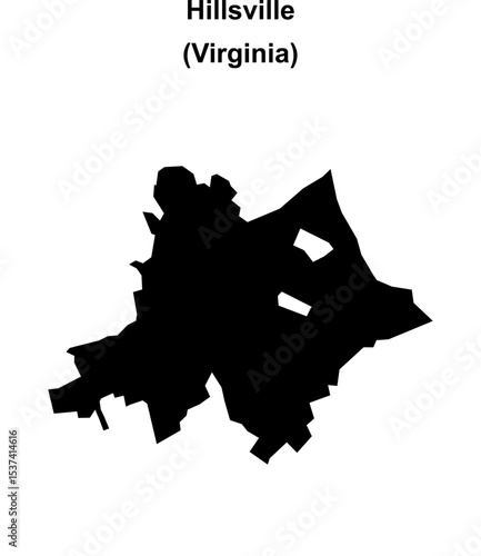 Hillsville (Virginia) blank outline map