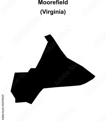 Moorefield (Virginia) blank outline map