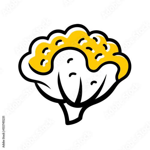 Hand Draw cauliflower icon on transparent background for web and graphic design