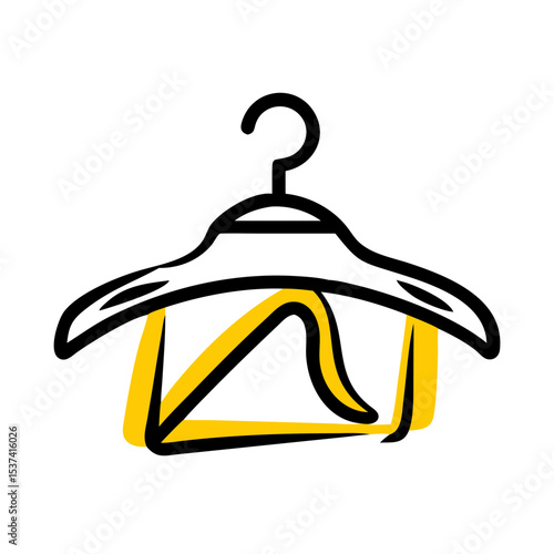 Hand Draw clothes hanger icon on transparent background for web and graphic design