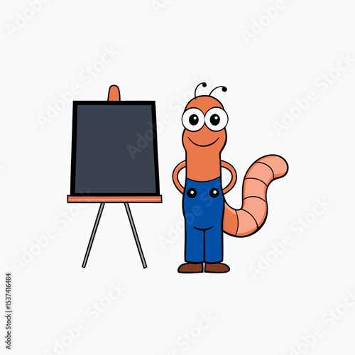 cartoon teacher holding a blackboard