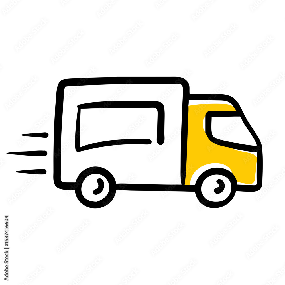 Hand Draw delivery truck icon on transparent background for web and graphic design Hand Draw delivery truck icon on transparent background for web and graphic design