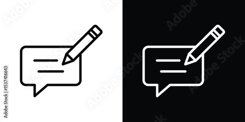 Write comment icon set in line.
