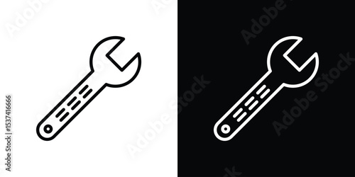 Wrench icon set in line.