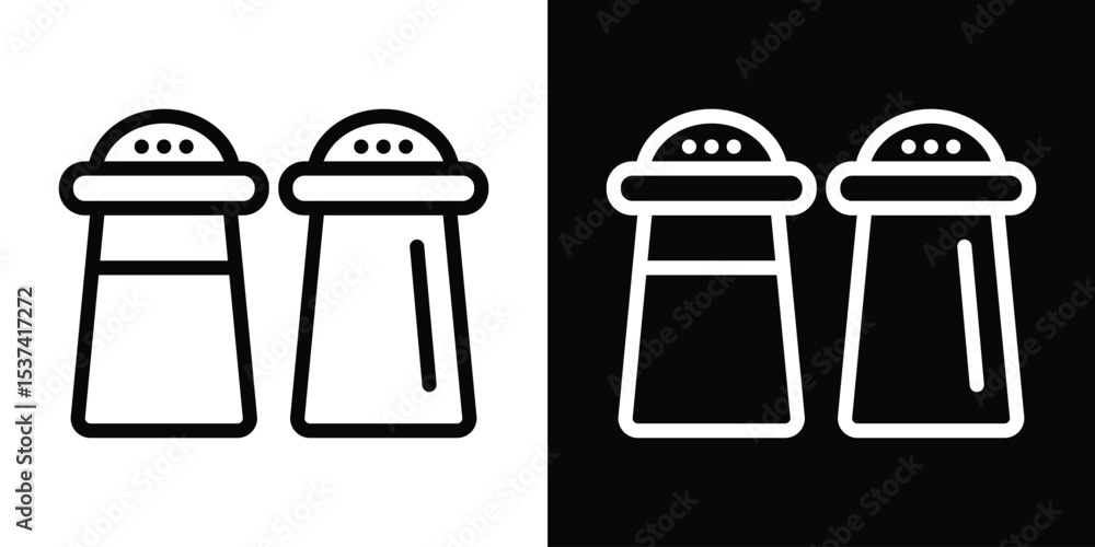 Fototapeta premium Salt pepper icon set in line.