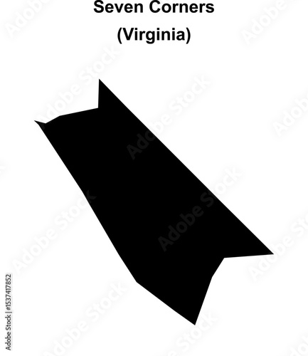 Seven Corners (Virginia) blank outline map