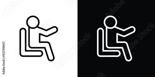 Person seat icon set in line.