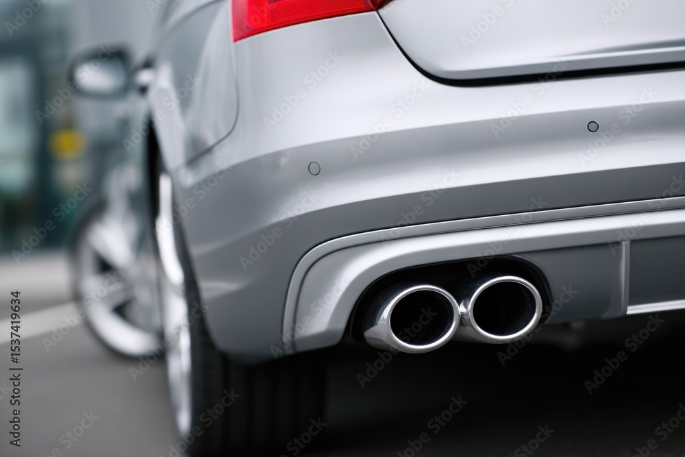 Fototapeta premium Luxury Car Dual Exhaust Close-Up