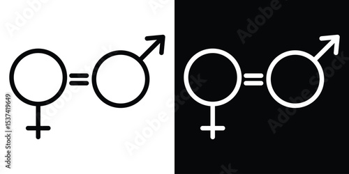 Equality icon set in line.