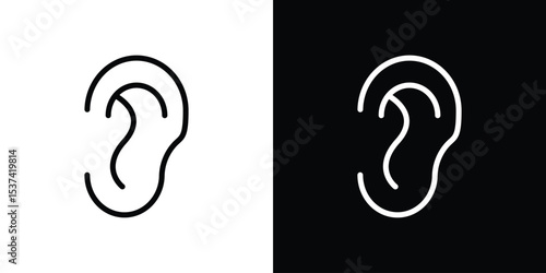 Ear icon set in line.