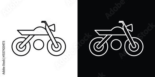 Motorcycle icon set in line.