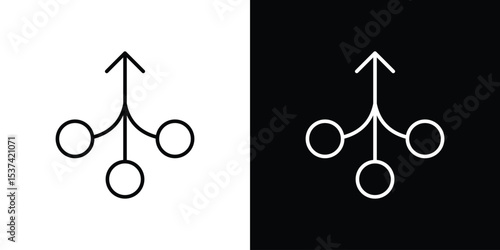 Consolidation icon set in line.