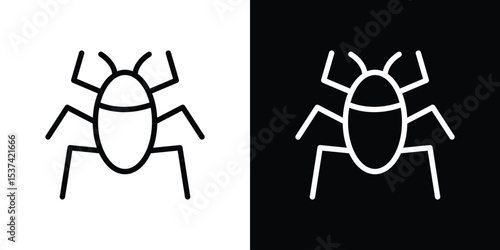 Bugs icon set in line.