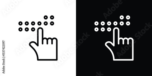 Braille icon set in line.