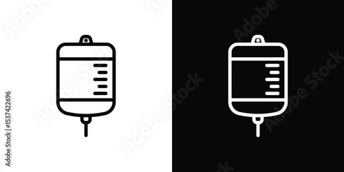 Blood transfusion icon set in line.
