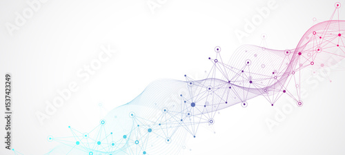 Global network connection banner design template. Header social network communication in the global business concept. Big data visualization. Internet technology