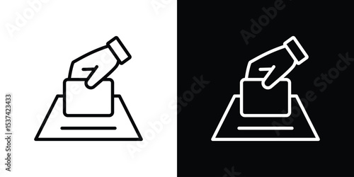 Ballot icon set in line.