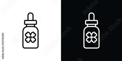 Bach flowers icon set in line.