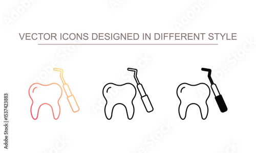 Dental Probe icon design with white background stock illustration