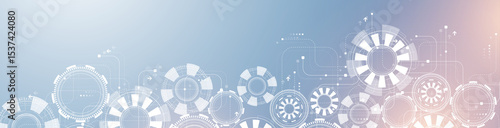 Global network connection banner design template. Header social network communication in the global business concept. Big data visualization. Internet technology