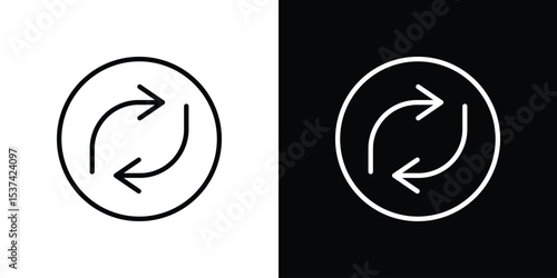 Arrows repeat icon set in line.