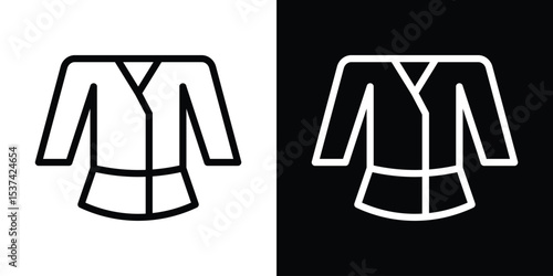 Uniform martial art icon set in line.