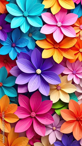 Colorful Paper Spring Flowe...
