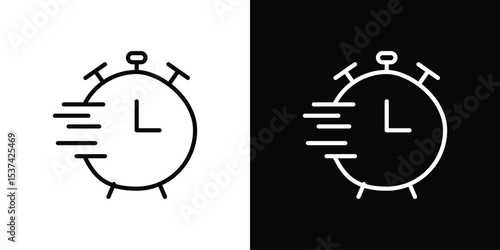 Time fast icon set in line.