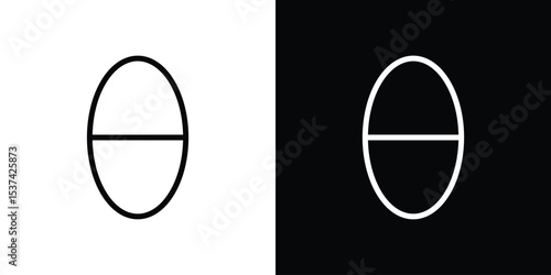 Theta icon set in line.