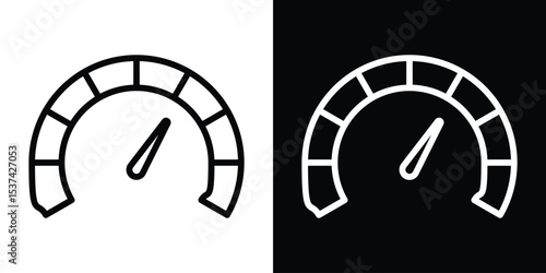Tachometer icon set in line.