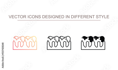 Tooth Decayed icon design with white background stock illustration