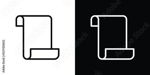 Paper Scroll icon set in line.