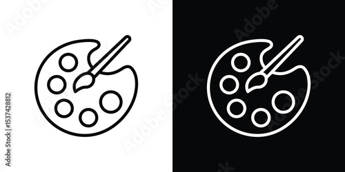 Palette icon set in line.