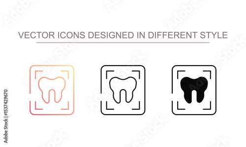 Dental X Ray icon design with white background stock illustration