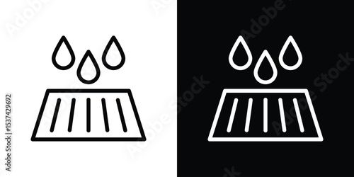 Manhole icon set in line.