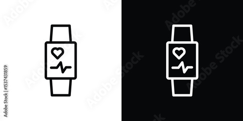 Smart watch icon set in line.