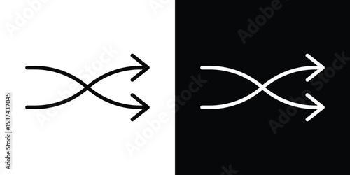 Shuffle icon set in line.
