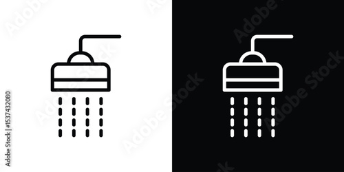 Shower icon set in line.