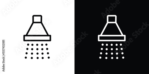 Shower down icon set in line.