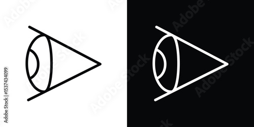 Eye side icon set in line.