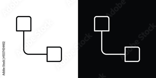 Diagram nested icon set in line.