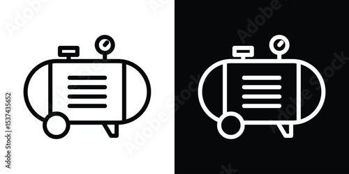 Compressor icon set in line.