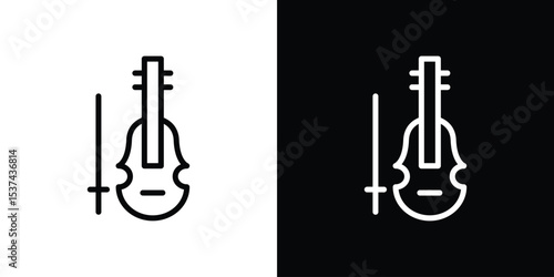 Cello icon set in line.