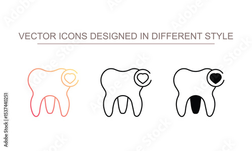 Molar Tooth icon design with white background stock illustration