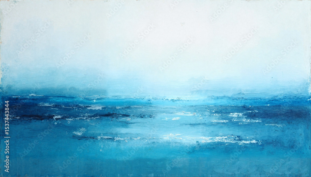 Fototapeta premium Abstract seascape with watercolor texture and plenty of room for text