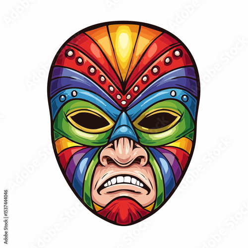 Luchador mask featuring vibrant rainbow patterns, showcasing intricate designs and bold colors, symbolizing pride and celebration Dia del Orgullo LGBTQ of diversity in a striking visual representation