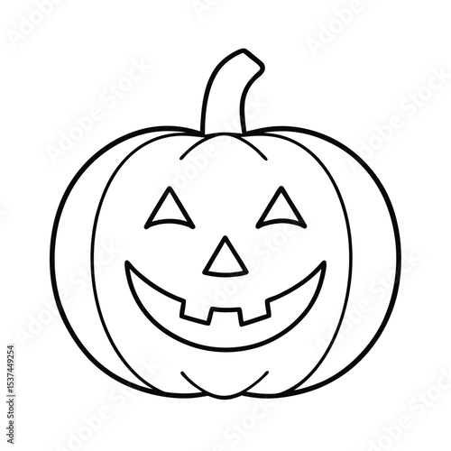 A cheerful halloween jack o lantern vector design perfect for autumnal decorations cards and festive projects